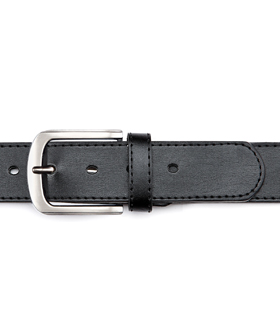 Gürtel aus PU mit Leder, schwarz