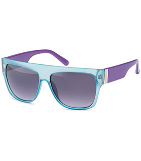 Matt-transparente Wayfarer Sonnenbrille mit glänzenden Bügeln in versch. Farben