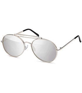 Pilotenbrille Flachglas, hochwertig verspiegelt in 4 Farben sortiert