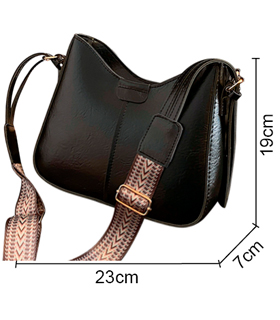 Handtasche aus Polyurethanfür Damen in schwarz