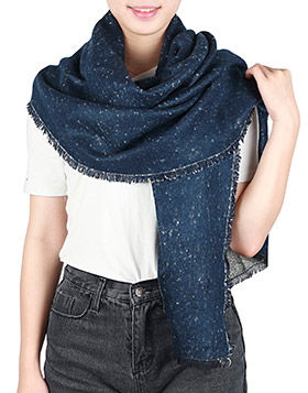 Schultertuch, melange marineblau+beige