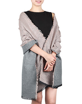 Schultertuch, melange hellflieder+hellgrau