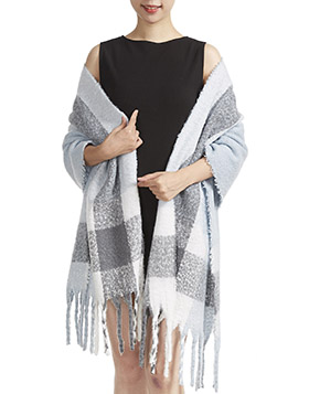 Winterschal mit Karos