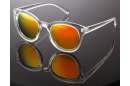 Transparente Wayfarer Sonnenbrille mit verspiegelten Gläsern